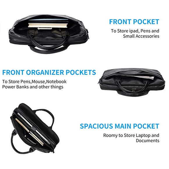 NEW! Stylish Leather Limpton Buisness Satchel - Picture 3 of 7